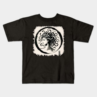 Ink Medusa Japanese Enso Kids T-Shirt